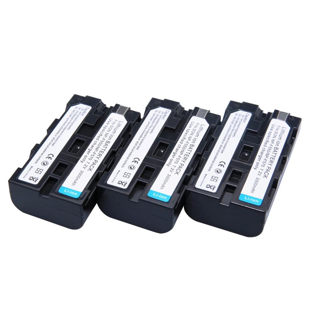 wholesale 3Pcs/Lot 3000mAh Digital Camera NP-F550 Camcorder Battery for Sony NP-F330 NP-F530 NP-F570 NP-F730 NP-F750 Hi-8