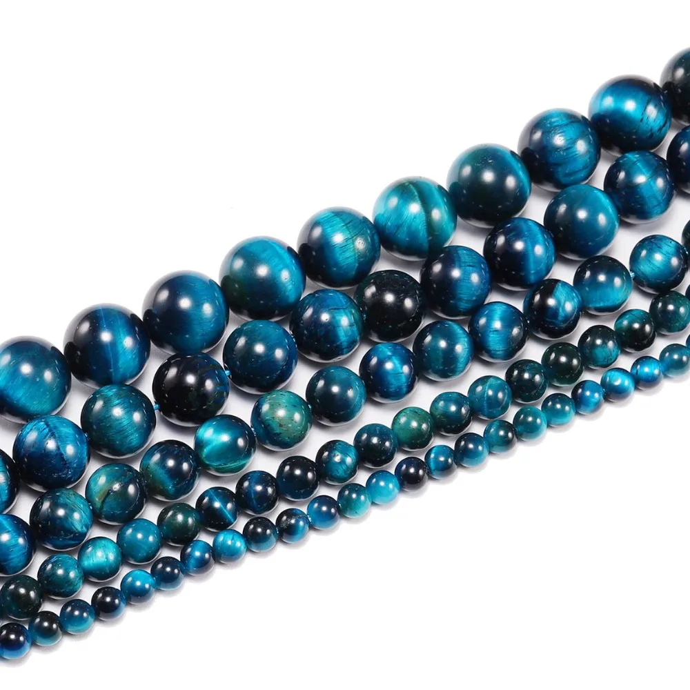 1strand/lot 4 6 8 10 12mm AAA Natural Stone Blue Tiger Eye Agat Round Beads Loose Spacer Bead For Jewelry Making DIY Accessories image 3