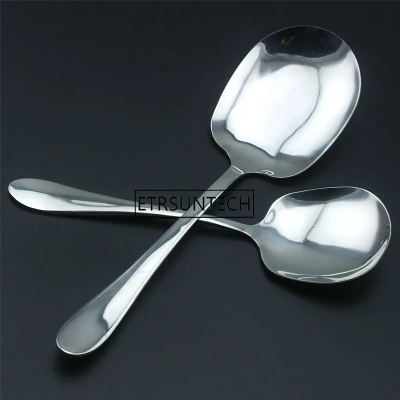 

Service Spoon Public Buffet Spoons Stainless steel Rice Soup Spoon Large Long Handle Home Restaurant Tableware 100pcs