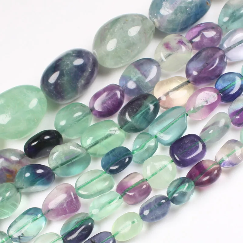 Natural Multicolor Fluorite Inregular beads 3-20mm 15inch per strand , For DIY Jewelry making ! Mixed wholesale for all items!