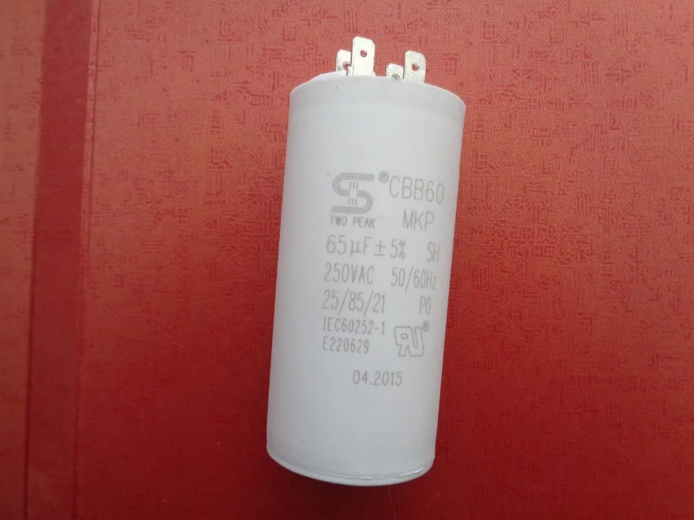 

Generator Capacitor ,CBB60 65 uF +/- 5% 50 or 60 Hz. Up to250 volts AC,65MF Generator Regulator