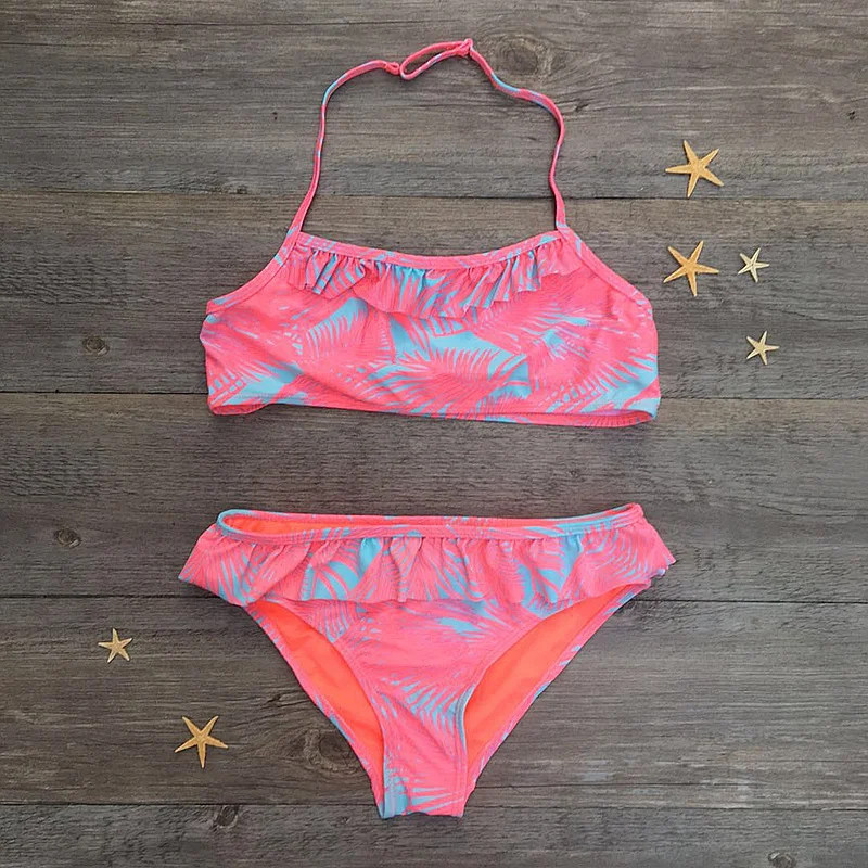 Nieuwe 2020 Kids Badmode Bikini Set Voor Meisjes Afdrukken Baden Badpak 2 Stuks Vrouwelijke Split Baby Kinderen Badmode Meisjes Bikini