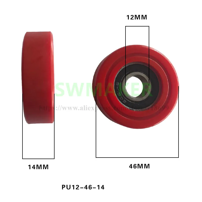 12*45*14mm bearing pulley, 6001 hardware pulley, rubber wheel machining, hardware package rubber bearing