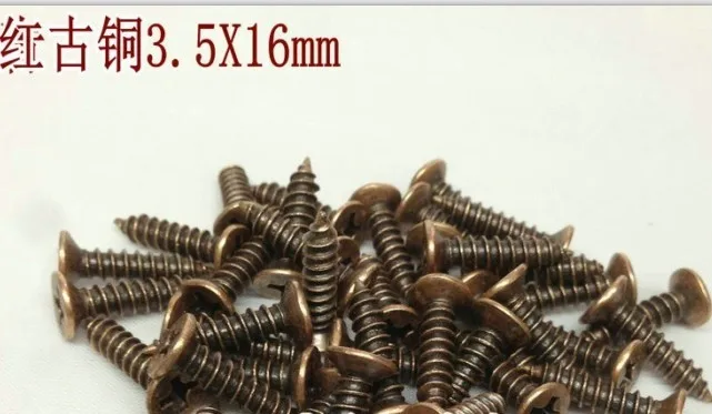 200pcs/lot 3.5X16mm phillips red bronze screws countersunk self-tapping screws hardware working tools2