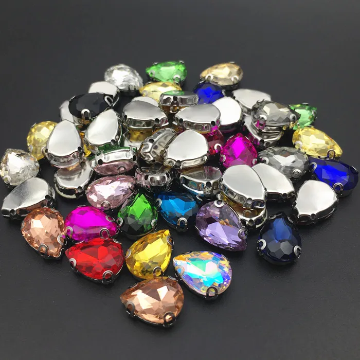 DR DR Rhinestone With D Claw High Quality Droplet Glass Crystal Pear Sew On Stone For DIY Clothing bags Evening Dress Decorations - Aliexpress Deal