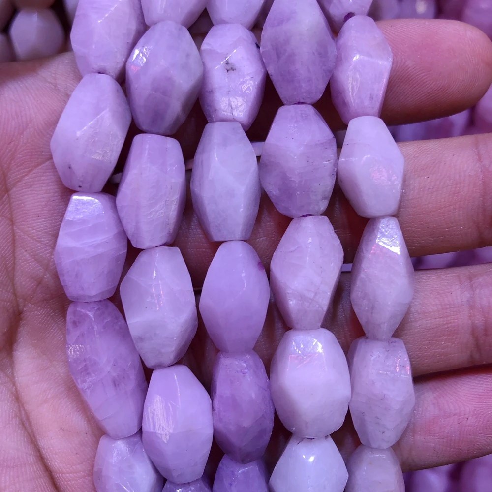 Wholesale 2strings Natural Kunzite Gem Stone Faceted Nugget Beads,Genuine Gem Jewelry Making Beads,15.5