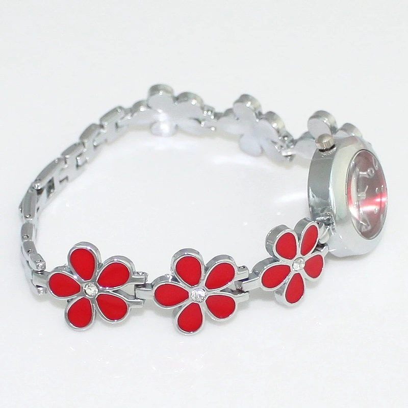 Chaoyada 10 partes moda flores faixa ouro rosa presente feminino casual quartzo vestido de pulso mistura relógios de pulso o31m10 presentes para mulheres