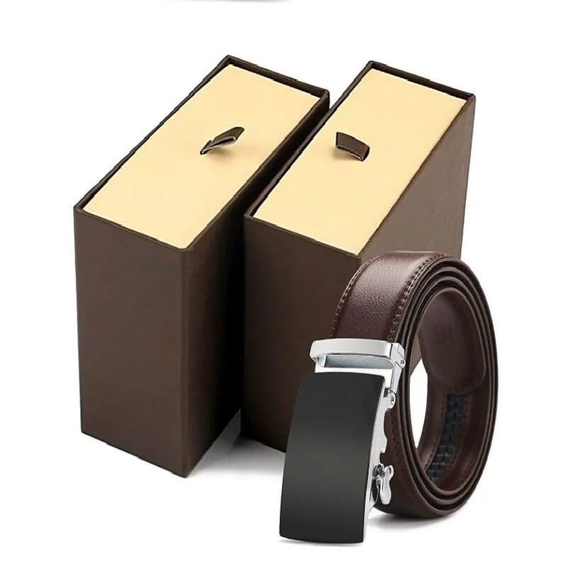 

leather strap male automatic buckle belt for men authentic girdle trend men's belts ceinture Fashion designer jean belt have box