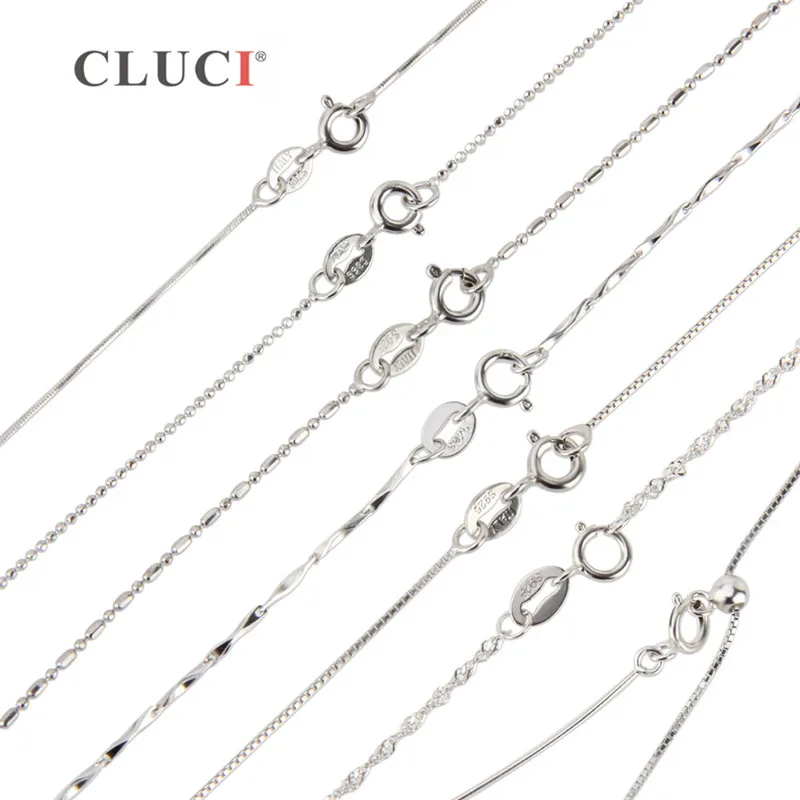 CLUCI Wome Necklace Solid 925 Sterling Silver Chain with Spring Clasp for Pendant SN008-SN023