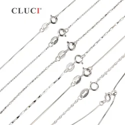 CLUCI Wome Necklace Solid 925 Sterling Silver Chain with Spring Clasp for Pendant SN008-SN023