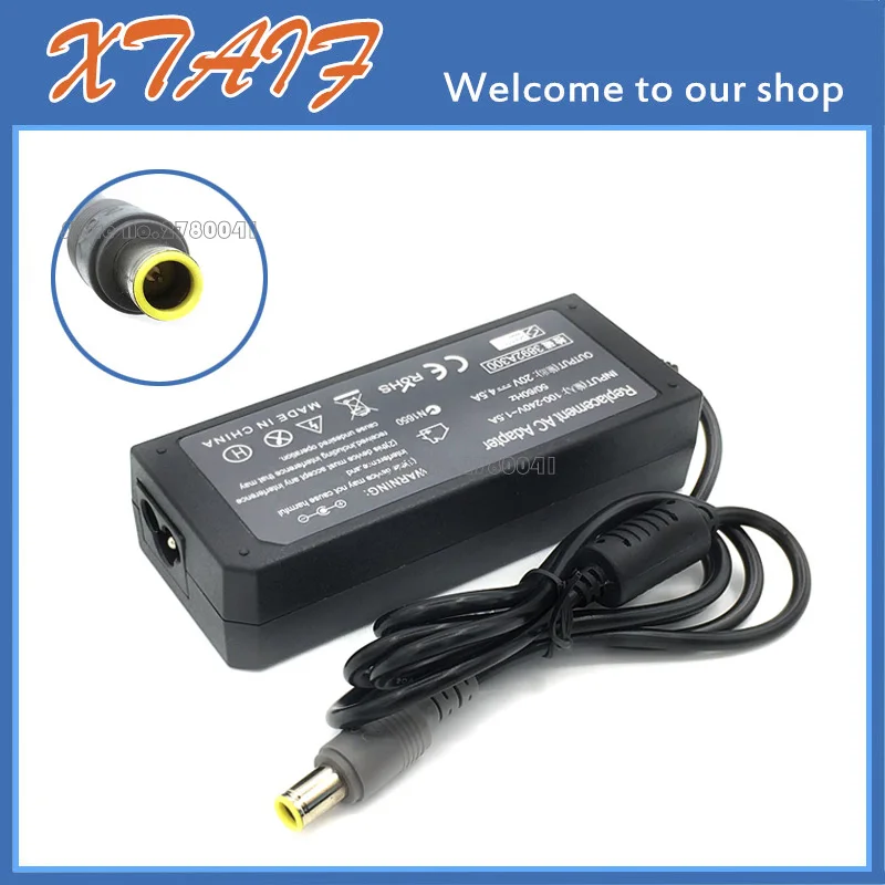 Novo 1 pçs 20v 4.5a 90w portátil ac adaptador carregador para lenovo/thinkpad t400 t410 t420 t430 t500 t510 t520 t530 t400s t410s t410i
