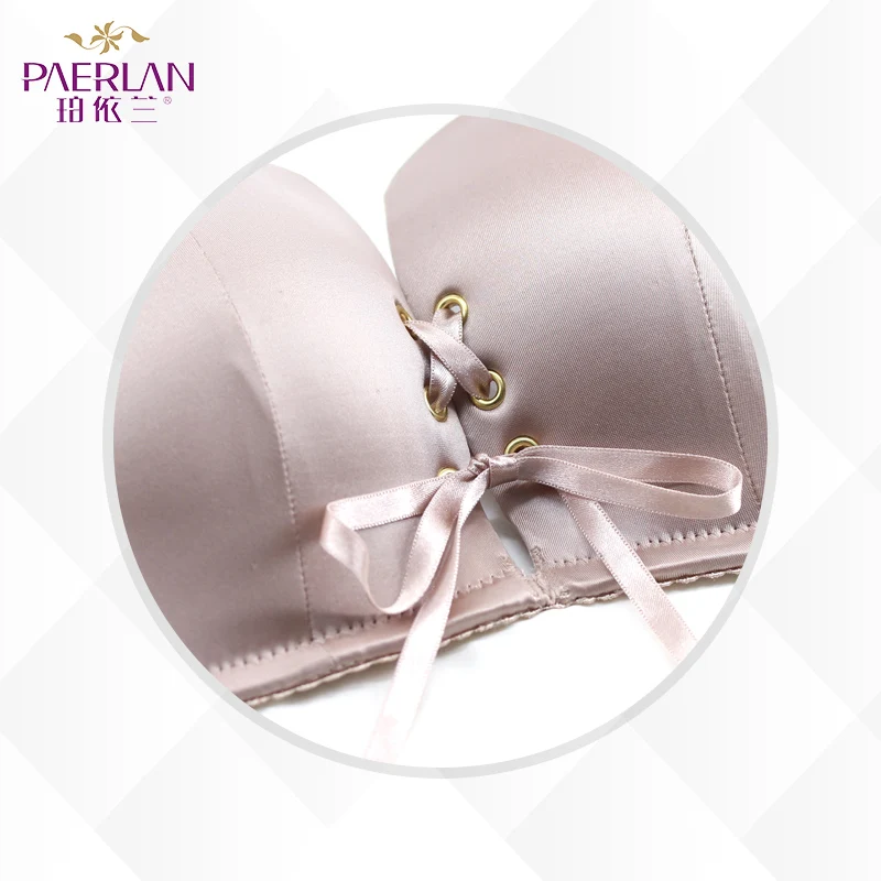 PAERLAN 1/2 Cup Half Cup small chest Push Up band None Solid bra smooth Seamless memory Lycra Underwire sexy underwear Women