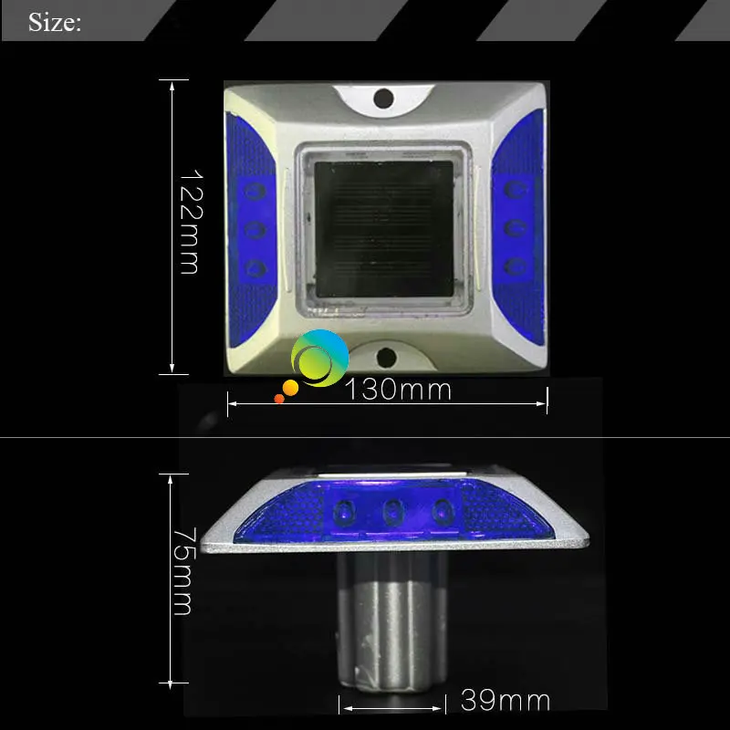 Road Reflector Aluminous Blue LED Flashing Light Cat Eye Solar Road Stud