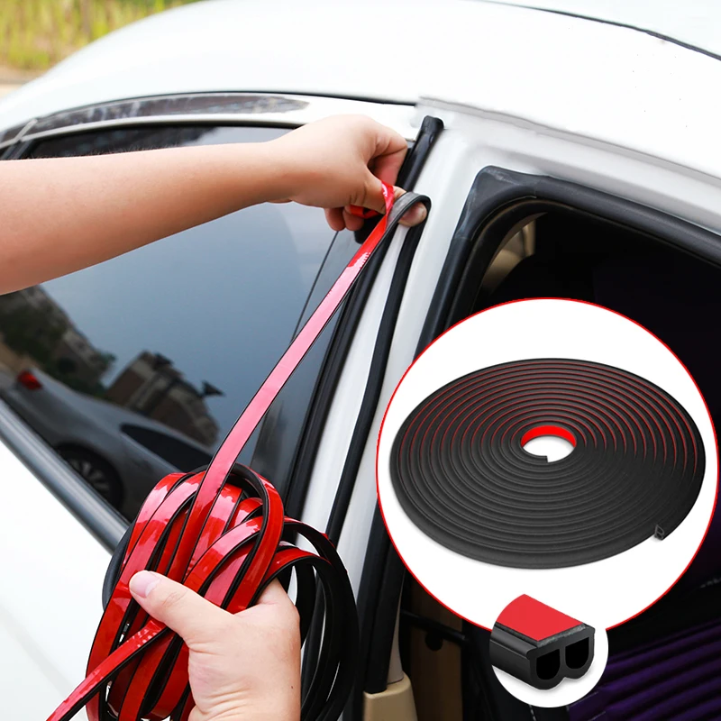 1 Meter Car Door Seal Strips Sticker B Type Weatherstrip Rubber Seals Sound Insulation Sealing Automobiles Interior Accessories