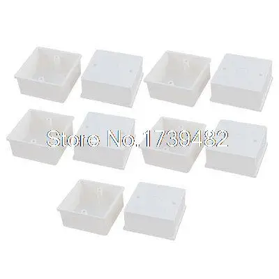 10pcs 86 x 86 x 40mm White PVC Single Gang Wiring Mount Back Box for Wall Socket