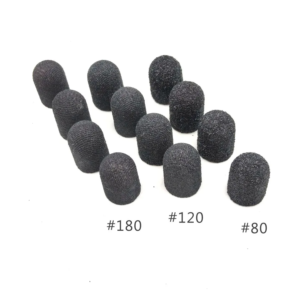 

50Pcs 10*15mm Black Textile Foot Dead Skin Sanding Caps Cuticle Callus Care Polishing Sand Block Grinding Tool