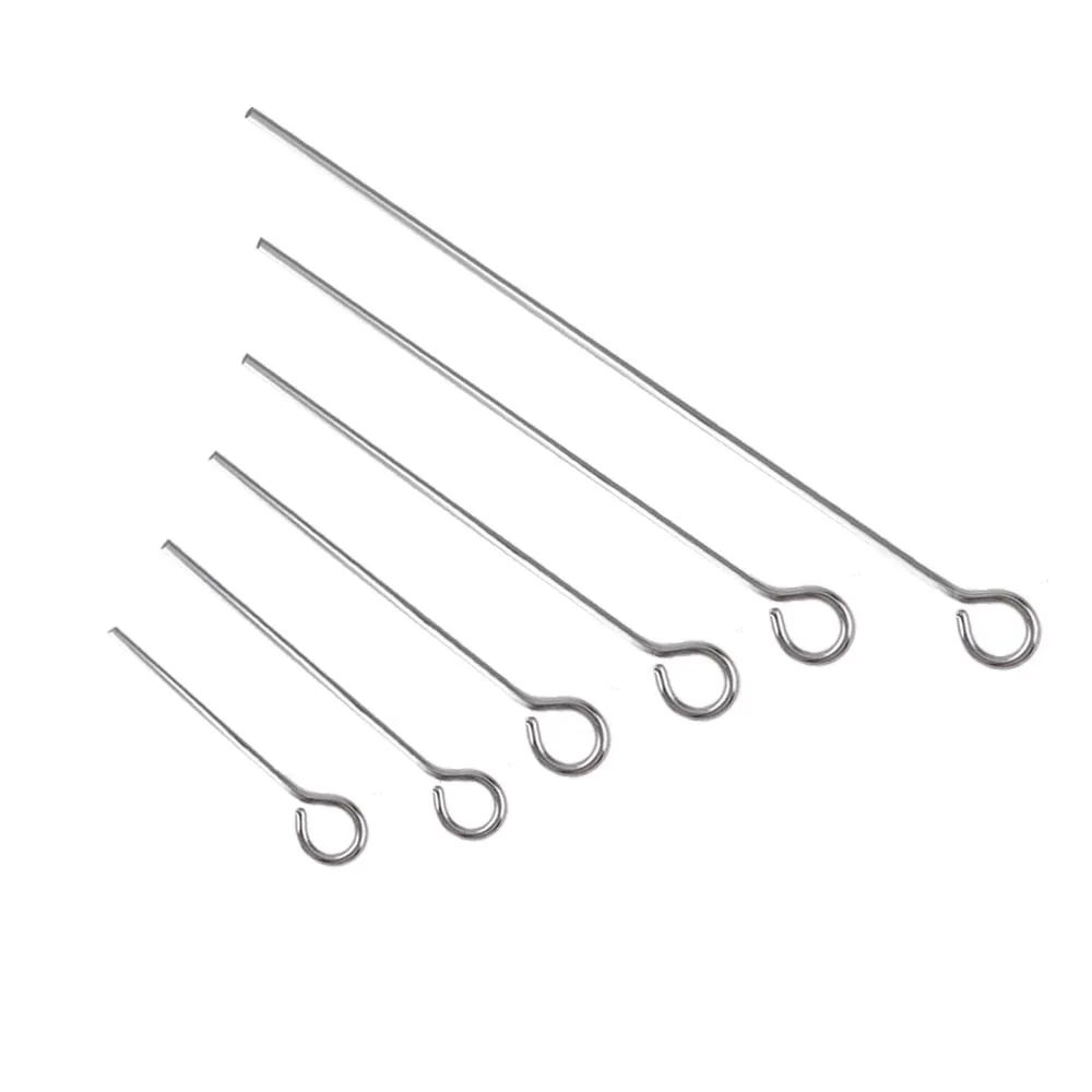 18/20/25/30/40mm 8g Nine Words Pins Stainless Steel Eye Pins Jewelry Findings For Jewelry Making Earrings DIY Accessories