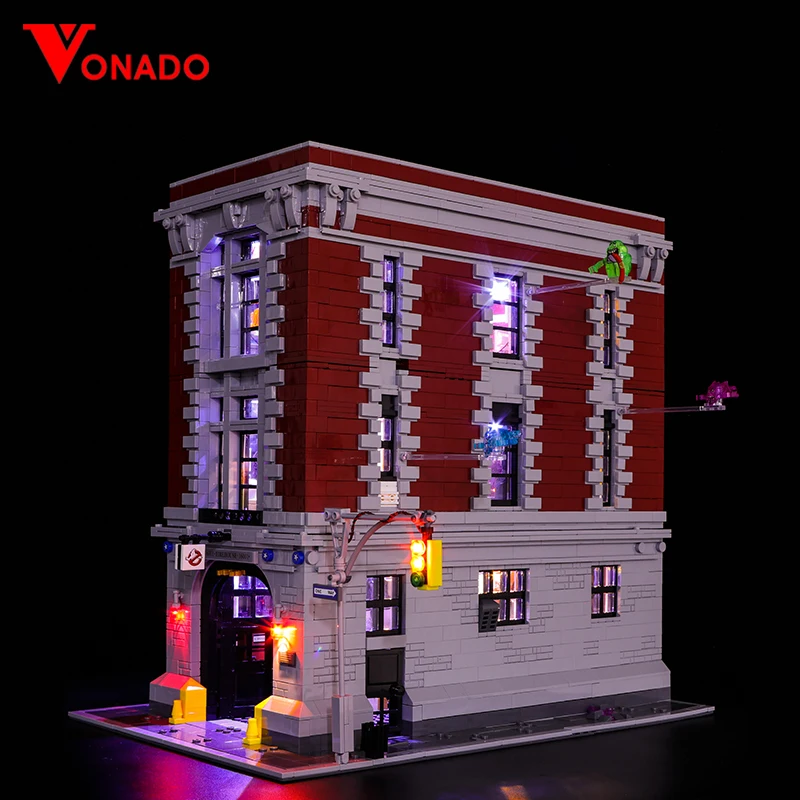 Only Led Light Set  For 75827 Building City Street Ghostbusters Firehouse Headquarters 16001 Blocks Led Toys Gift