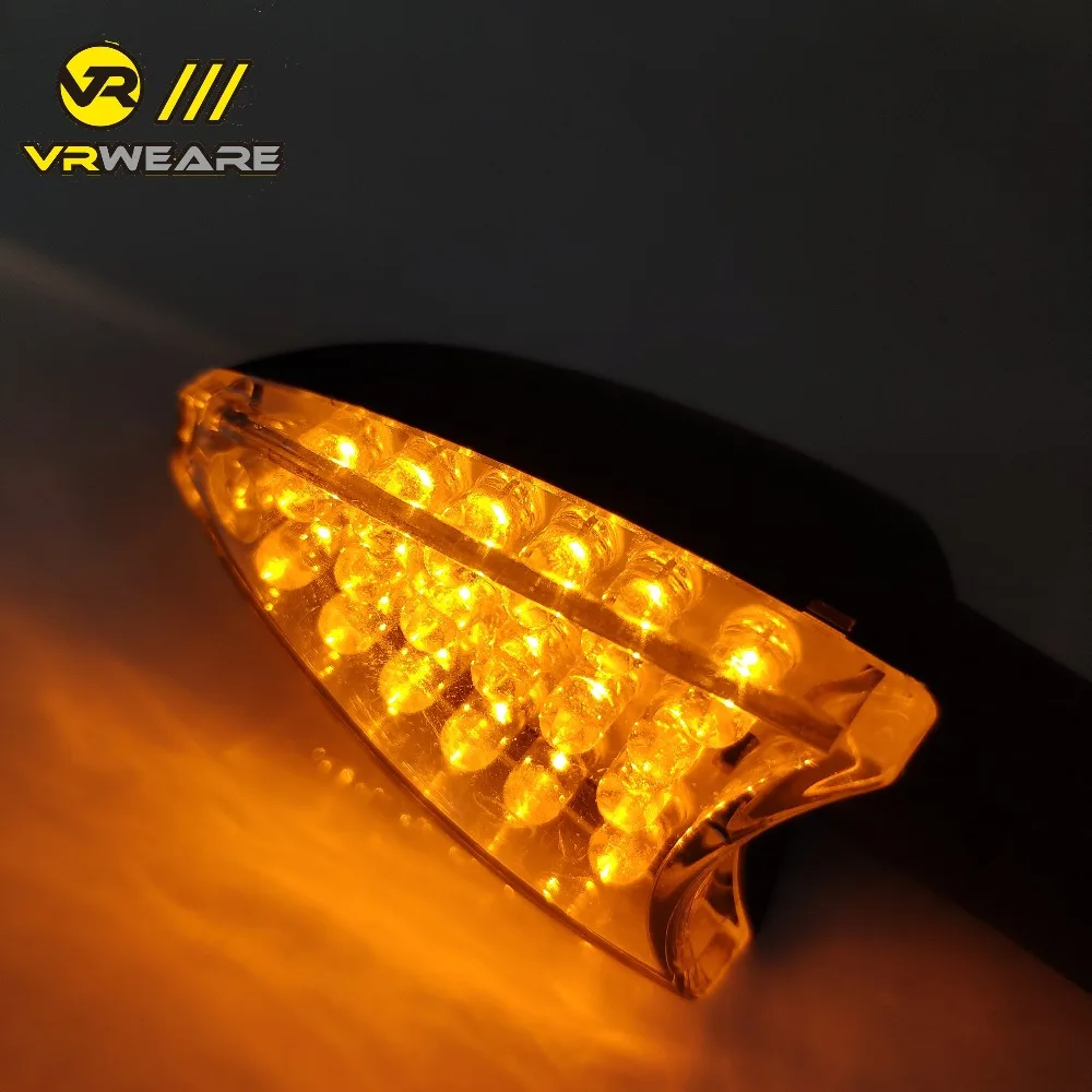 2Pcs Motorcycle Signal Light Heart shape Tail Indicator Flasher Turn Brake Lamp  Lighting Amber Light LED Flicker Bendable