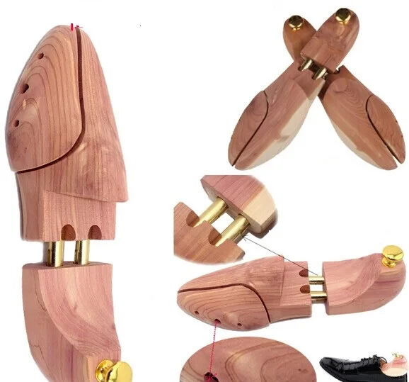 1pair New arrival high qulaity Cedar Wooden Shoe Tree Shaper Keeper Adjustable Wooden Shoe Stretcher Wood Craft W0010