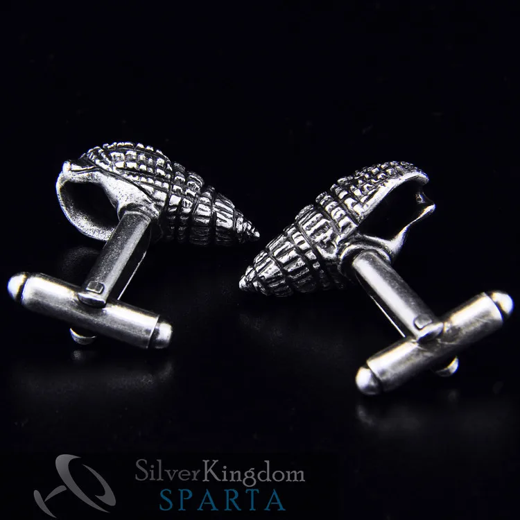 SPARTA Conch Cufflinks Silver plated High quality metal men's free shipping !!!