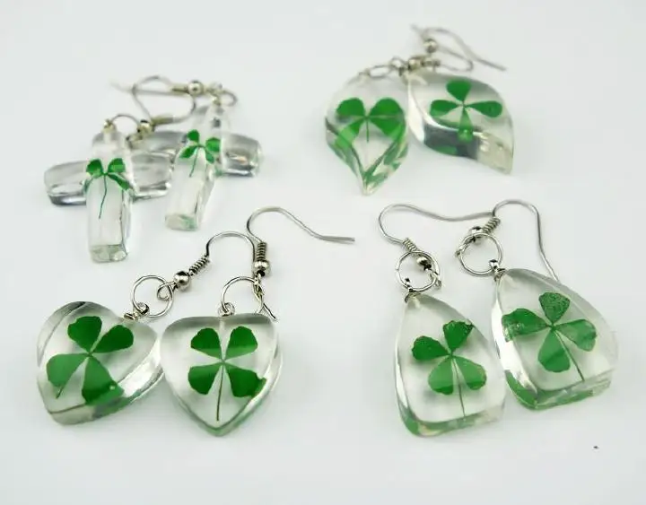 20 pcs four leaf clover natural shamrock mix style jewelry