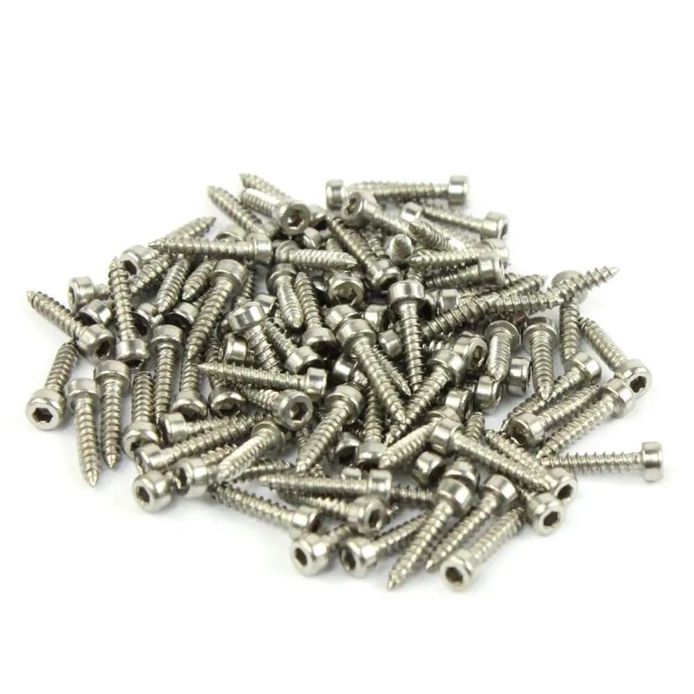 100pcs M2*10 Inner Hexagon Self-tapping Screws Stainless Steel Screw for DIY RC Plane Copter Accessory Quadcopter Spare Parts