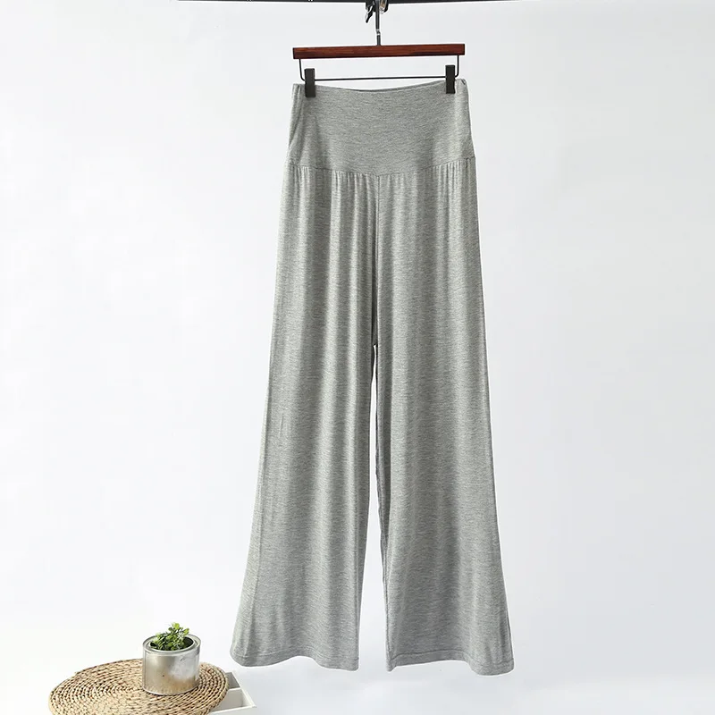 2023 spring summer new plus size modal wide leg pants casual female 100kg loose high waist home pants sleep bottoms pants soft