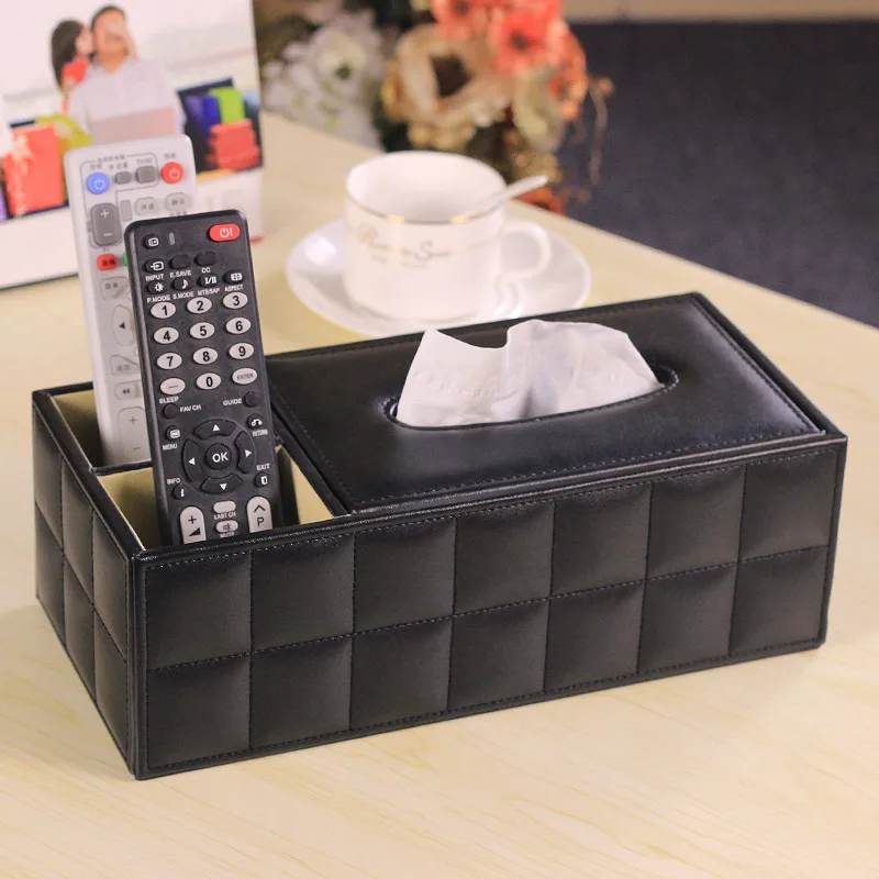 

Multifunctional PU Leather Tissue Pumping Box Fashion Box Desktop Remote Control Storage Box