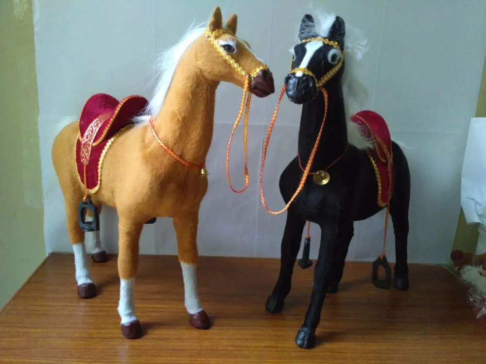 

large 45x46cm Simulation horse with saddle polyethylene&furs horse model home decoration gift d1920