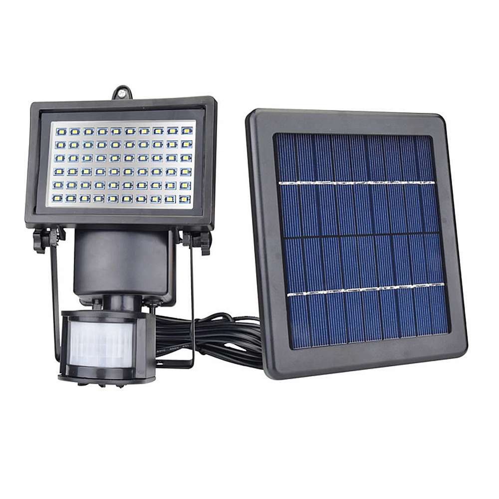 

Solar Panel LED Flood Security Garden Light PIR Motion Sensor 60 LEDs Path Wall Lamps Outdoor Emergency Lamp