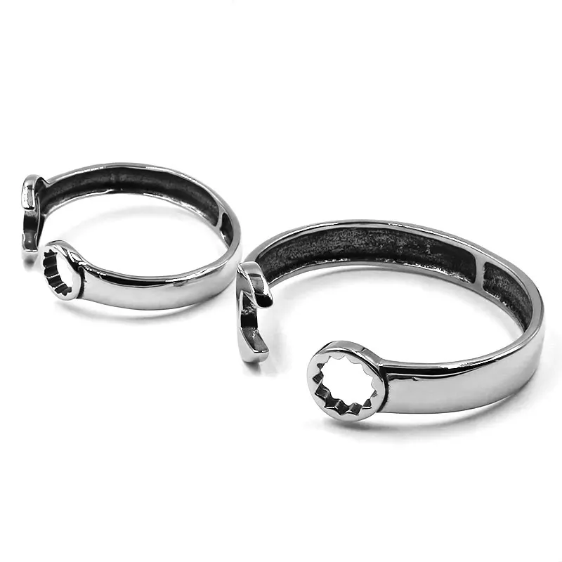 Wholesale Spanner Biker Cuff Bracelet 316L Stainless Steel Hop Rock Wrench Motor Charm Bangle For Women Men Couples SJB0356