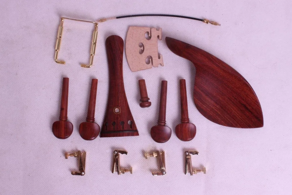 

4/4 детали для скрипки из розового дерева, тюнер peg chinrest tailpiece tail gut endpin