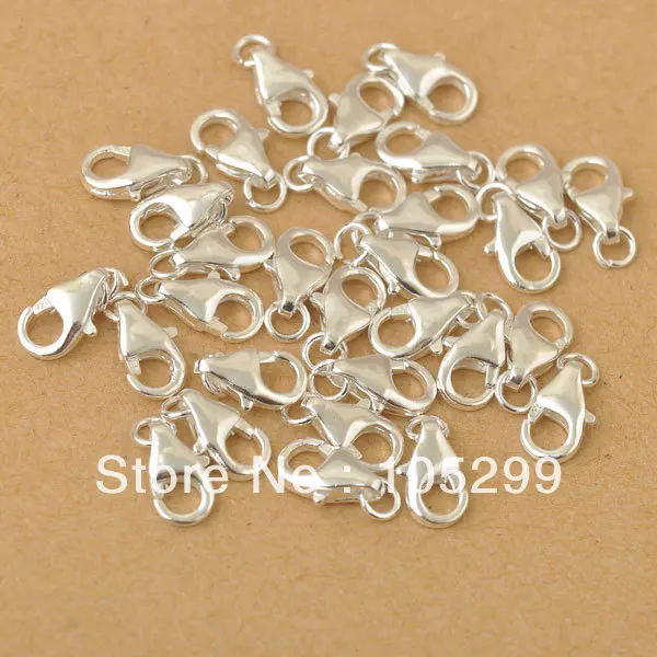 

Fast shipping 50pcs a lot 925 Sterling Silver jewelry findings Accessories lobster clasp with opening jump ring fittings charms