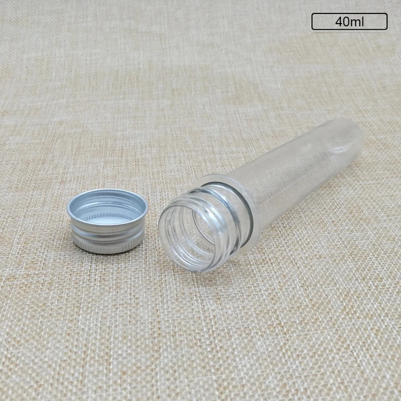 

50pcs 40ml plastic Test Tube With Screw Cap Bottle Aluminum Cap Packing Tube With Pressure Sensitive Seal Candy capsule 5.6inch