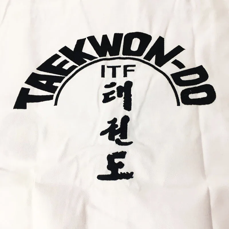 Taekwondo 1-3DAN Dobok standardowy mundur ITF dla mistrza asystenta instruktora wykwintne hafty Taekwondo garnitur тхэквондо