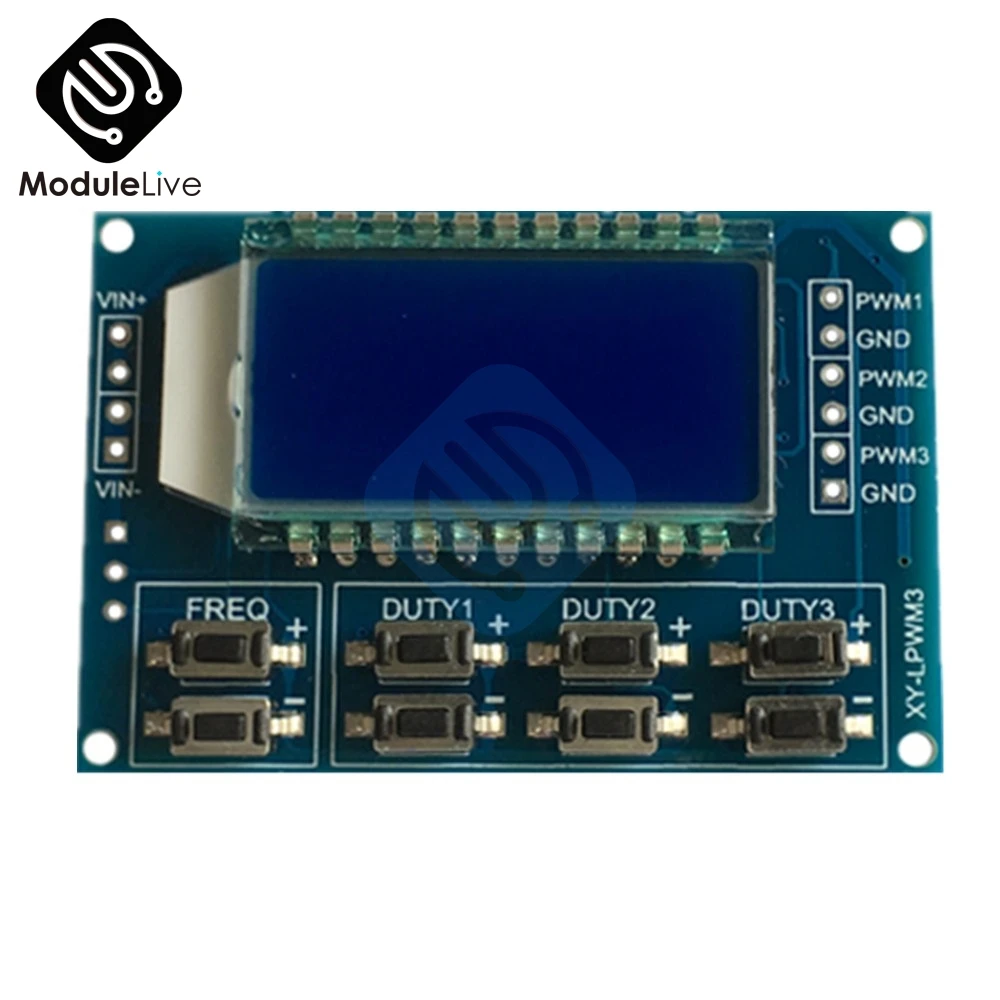 DC 3.3 -30 V 3 Channel 3-CH Frequency Adjustable Meter PWM Signal Generator LCD Display Meter 1 Hz -150 KHz Duty Cycle 0 -100