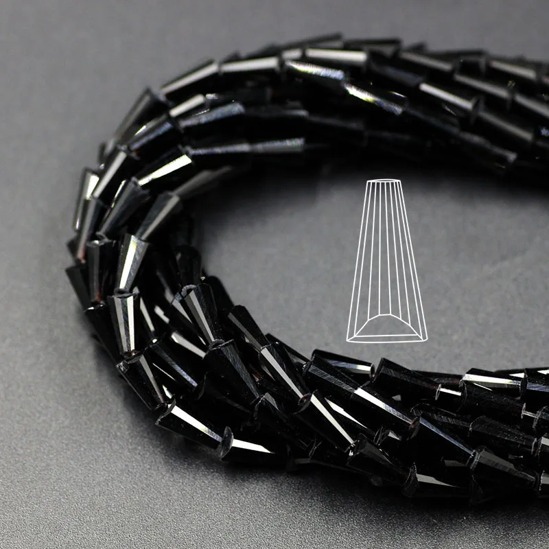 45Pcs/Lot 6x12mm Faceted Tower Glass Bugle Beads Charms Crystal Beads for Jewelry Making Wholesale Lots Bulk Women Accessories