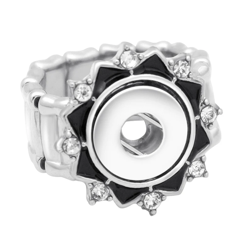 hot sale JZ0010 Elegant Round Metal snap rings trendy flexible fit 12MM&18MM snap buttons DIY fittings wholesale women