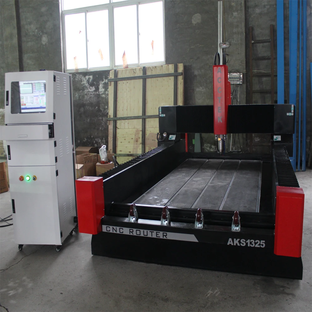 AKS1325 5.5kw great power 3d cnc stone sculpture machine/4 axis stone cnc router