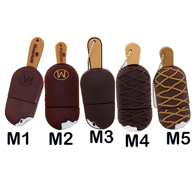 5 스타일 귀여운 초콜릿 아이스크림 Pendrive Usb 플래시 드라이브, 펜 드라이브 4GB 8GB 16GB 32GB 메모리 스틱 USB 2.0 Helados U 디스크 플래시