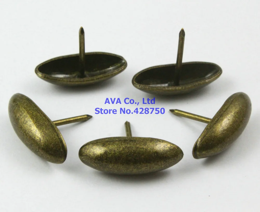 40 Pieces 30x12x25mm Antique Brass Olive Shape Upholstery Tacks Nails