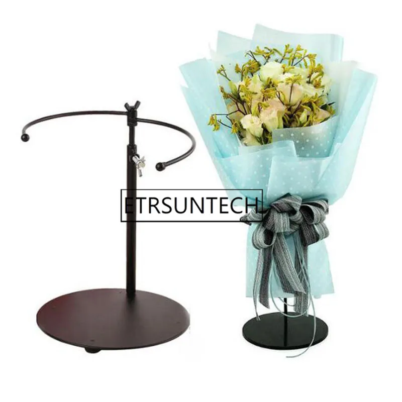 5pcs Metal Flower Bride Bouquet Stand Iron Telescopic Bouquet Holder Florist Flower Display Wedding Church Party Decoration