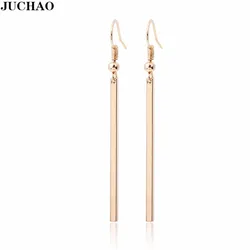 JUCHAO Elegant Cube Long Earrings Personality Simple Rectangular Geometric Earrings for Women Gold Silver Color Wedding Jewelry