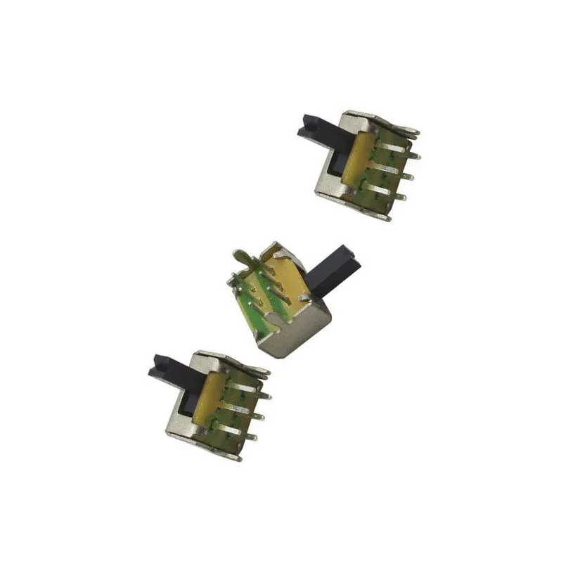 20pcs SK22D07 6Pin Toggle Vertical Slide Switch 2P2T 4mm Handle for PCB Mount