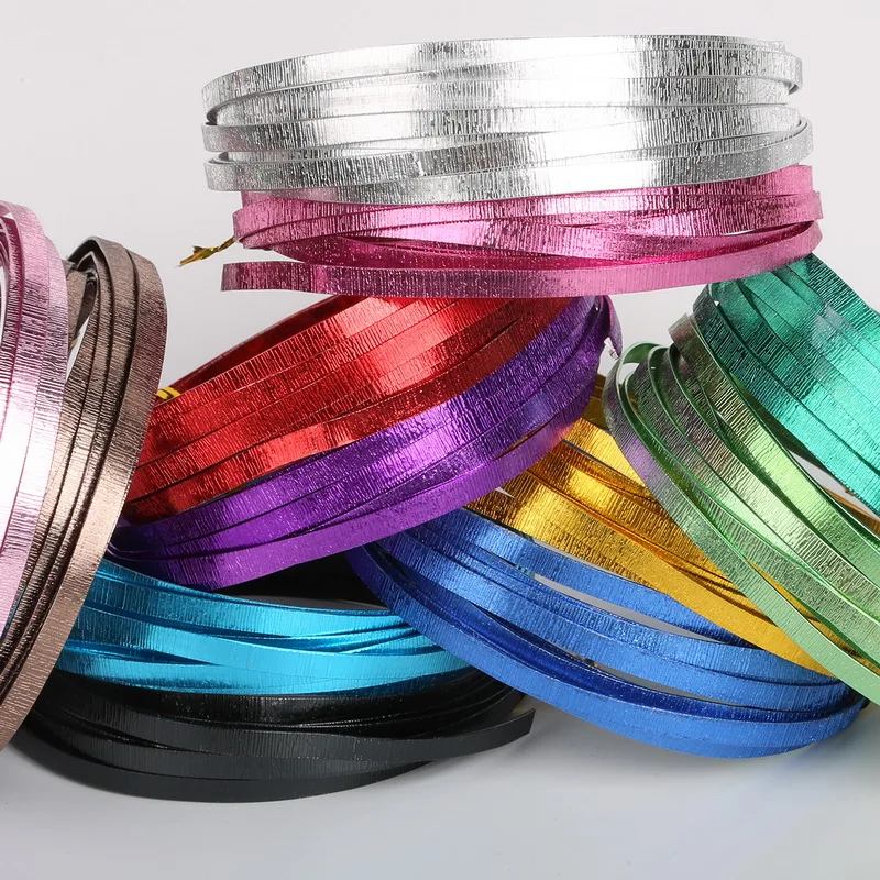 3m 12Color Width 5mm Thickness 1MM Flat Shape knurling Aluminum wire Soft Metal Floristry wire For Handmade Accessories
