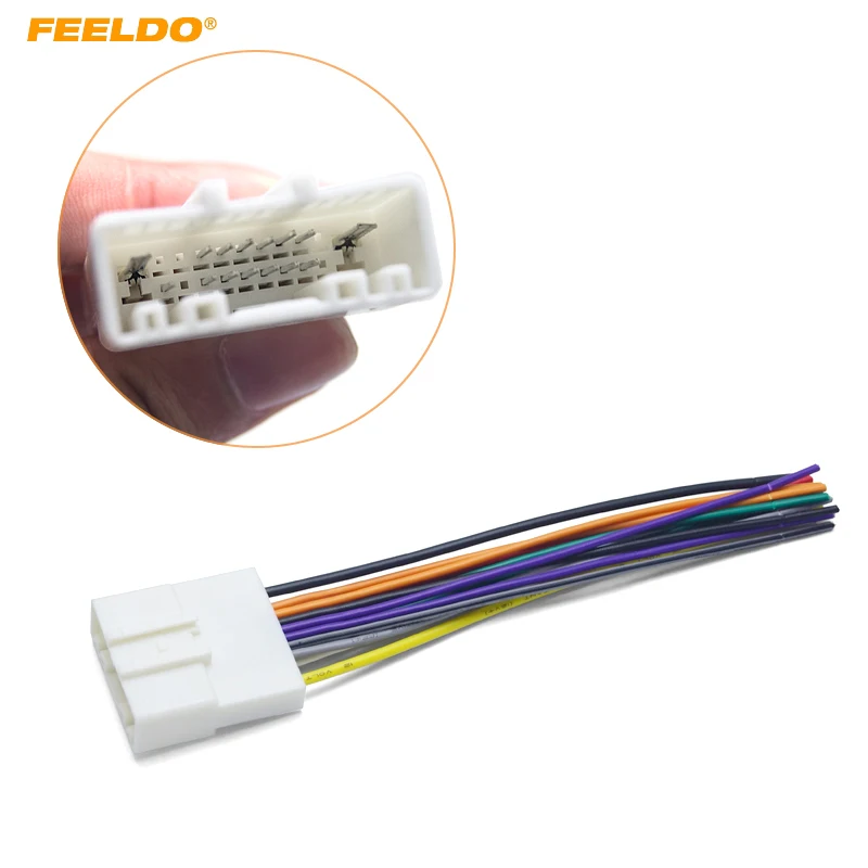 FEELDO 15Pin Car Audio Stereo Wiring Harness Adapter For Nissan/Subaru/Infiniti Install Aftermarket CD/DVD Stereo