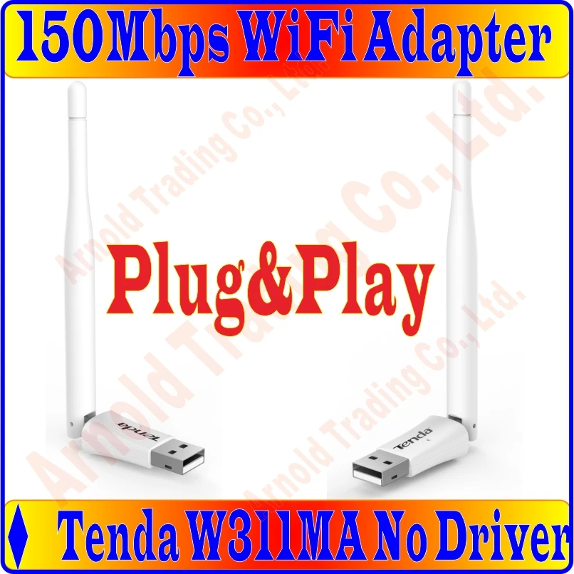 Tenda W311MA no need driver 150Mbps Wireless N USB Adapter Network Adaptor with 1 external antenna, Supports soft AP, Free&ship