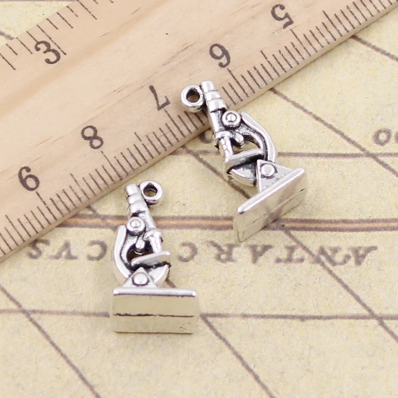 매력 현미경 악기 21x11x8mm 티베트어 실버 컬러 펜던트 골동품 보석 만들기 DIY 수제 공예, 10 개