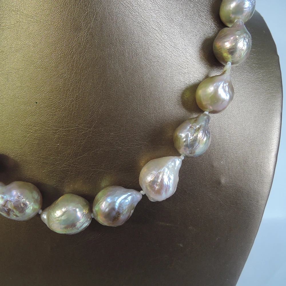 100% NATURE FRESHWATER Baroque PEARL NECKLACE and bracelet matched-14-17 MM big PURPLE pearl NECKLACE-IN PURPLE COLOR-49-120 CM